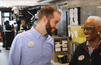 Happy Chick-fil-A Team Members at Restaurant